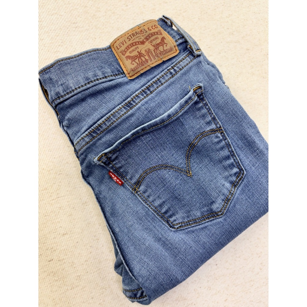 Levis 710 Super Skinny Jeans Womens 28 Blue Distressed Ripped Denim 17780-0038